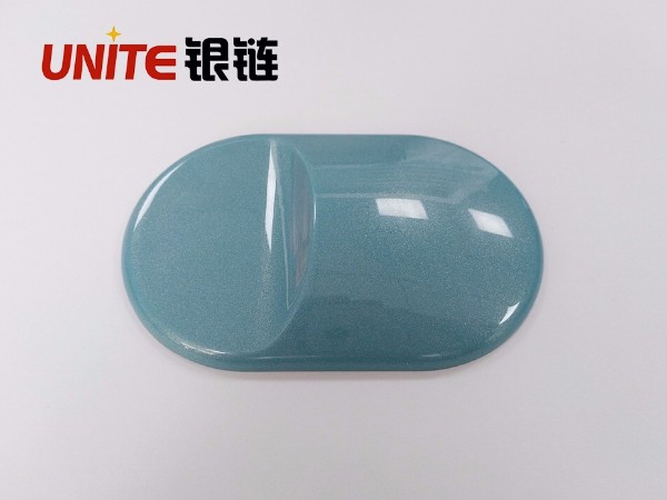 銀鏈藍綠色PC免噴涂合金材料美學(xué)塑料